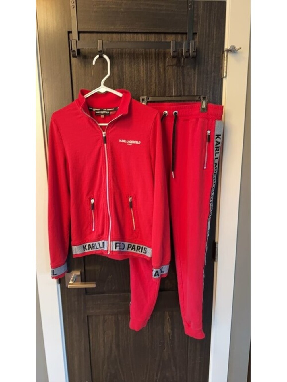 Karl Lagerfeld Paris Red Tracksuit Set